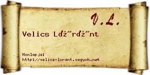 Velics Lóránt névjegykártya
